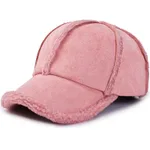 Cotton shade and ear protection baseball cap - Pink