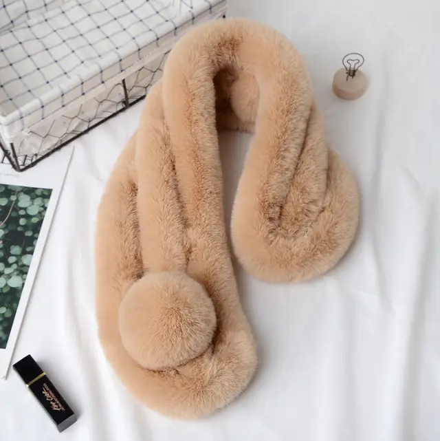 Faux Fur Warm Scarf Coffee - Shop at LoveMi