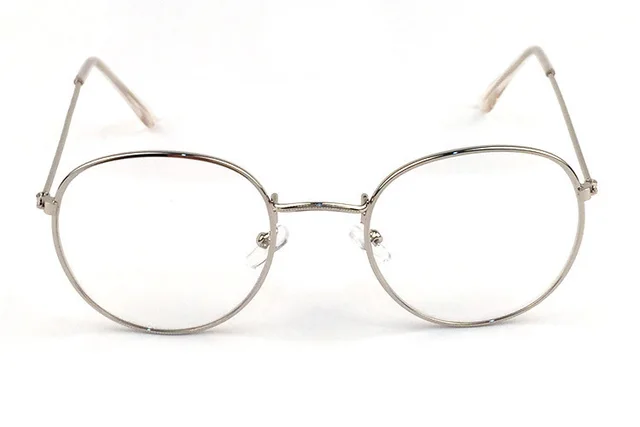 Retro metal print large frame glasses frame Silver - Shop at LoveMi