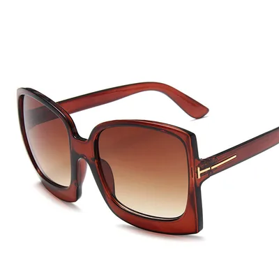 Retro bag flower leopard sunglasses Tea - Shop at LoveMi