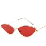 New Cute Sexy Sunglases Retro Cat Eye Sunglasses Women Metal Triangle Vintage Cateye Sun Glasses Female - Gold Frame Red Tablets