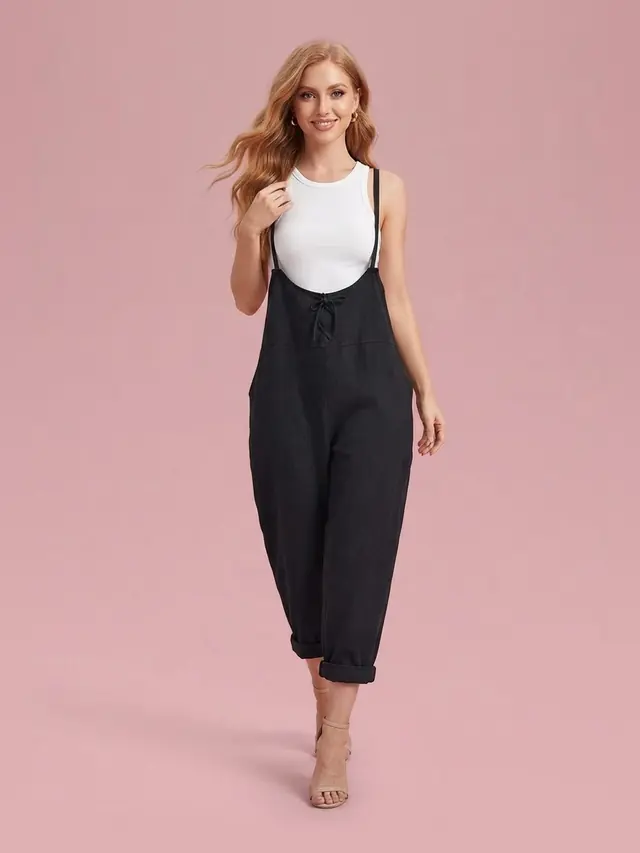 Vintage Cotton Bib Overalls Black - Shop at LoveMi