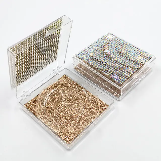 Transparent square box with eyelash box Gold - Shop at LoveMi