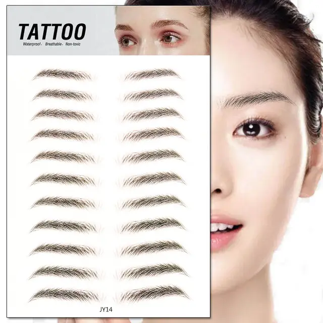 Waterproof 6D Eyebrow Tattoo Semi Permanent Embroidery Natural Long Lasting Fake Eyebrow 14Bstyle - Shop at LoveMi
