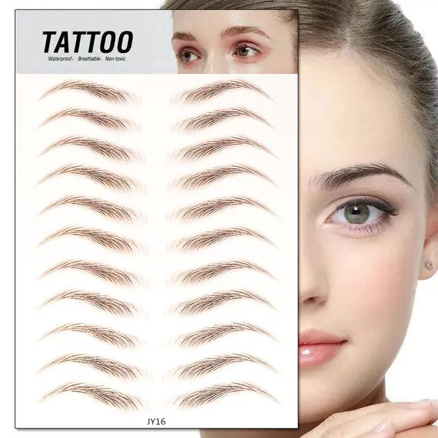 Waterproof 6D Eyebrow Tattoo Semi Permanent Embroidery Natural Long Lasting Fake Eyebrow 16Bstyle - Shop at LoveMi