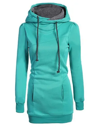 Hooded Kangaroo Pocket Sports Sweatshirt - Green