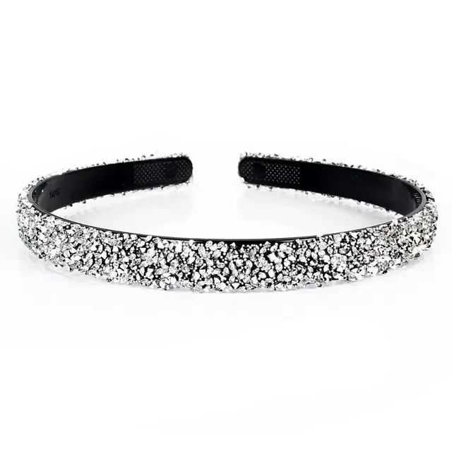 Semicircle Retro Colored Diamond Headband Silver - Shop at LoveMi