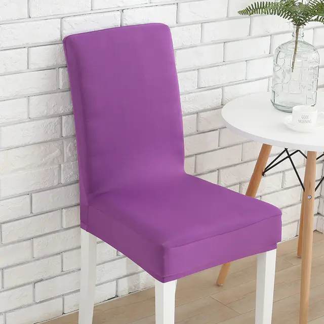 Stretch chair cover solid color seat cover Purple 6Pcs - Shop at LoveMi