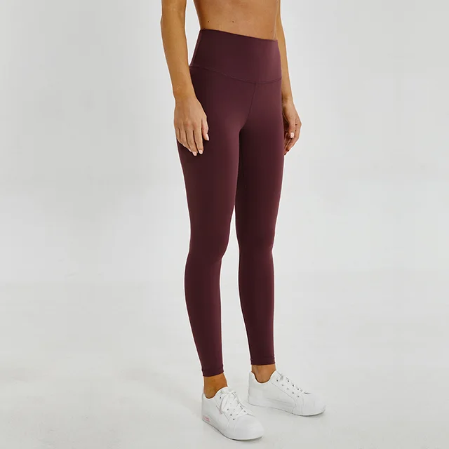 Fitness high waist tight cropped trousers Dark Purple - Shop at LoveMi