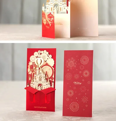 Invitation, wedding invitation, wedding invitation Red - Shop at LoveMi