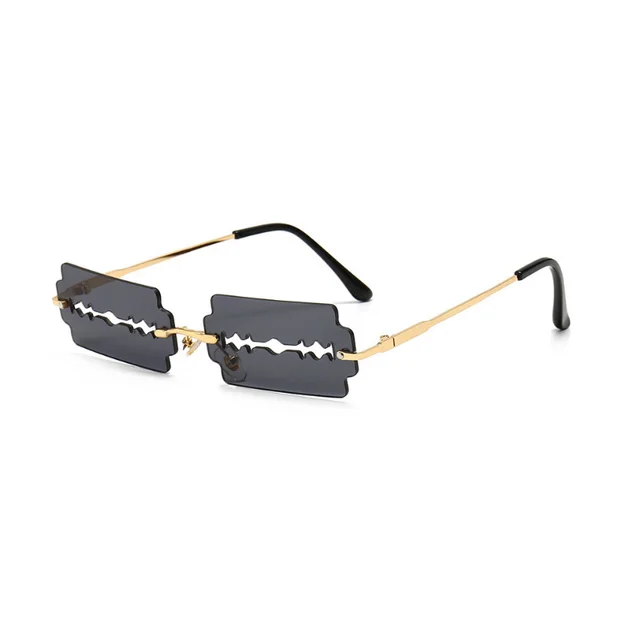 Hollow Blade Fashionable Eye Protection Sunglasses Grey - Shop at LoveMi