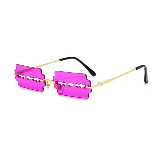 Hollow Blade Fashionable Eye Protection Sunglasses Purple - Shop at LoveMi