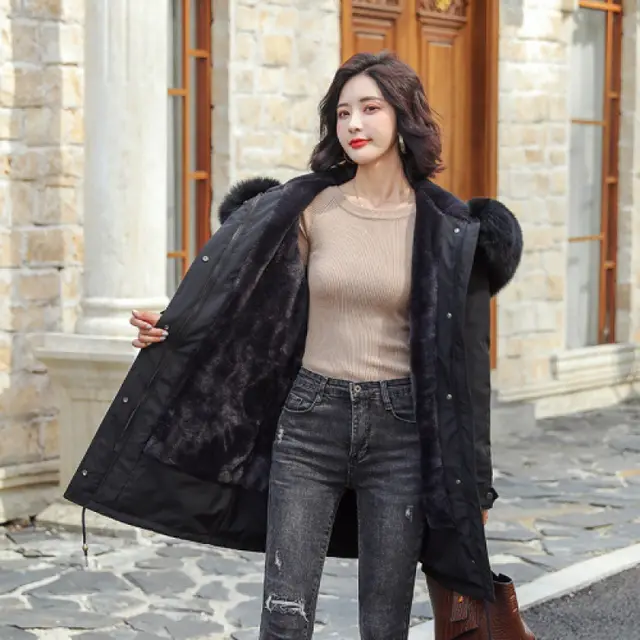 Winter coat cotton padded jacket Black - Shop at LoveMi