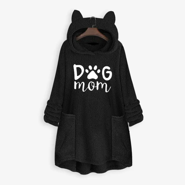 Autumn And Winter Hooded Embroidered Sweater Black - Shop at LoveMi