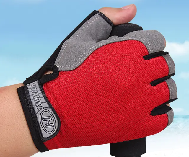 Riding gloves half finger - Red