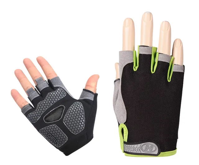 Riding gloves half finger Up Black And Green - Shop at LoveMi