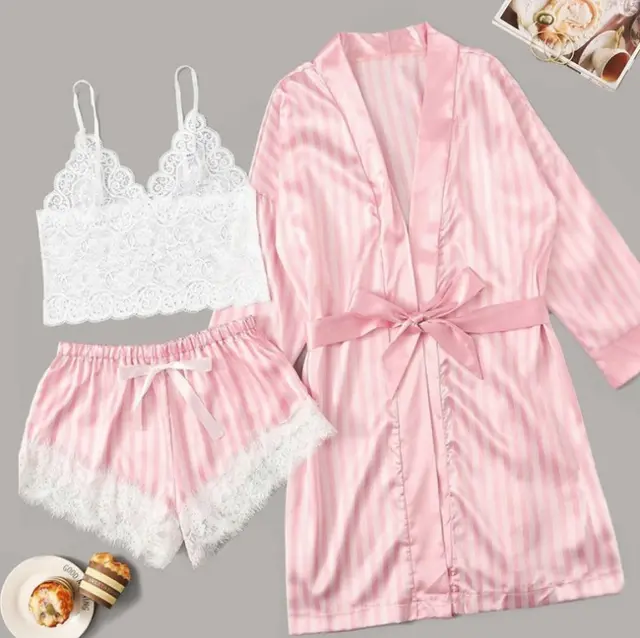 Lace pajamas set Pink - Shop at LoveMi