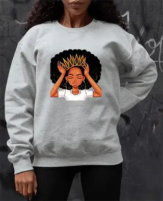 Casual cartoon print crew neck sweater - Grey
