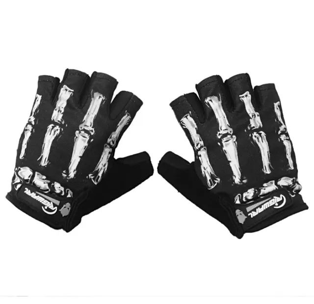 Motorcycle riding gloves Bicycle long finger gloves outdoor sports autumn and winter models Ghost claws all refers to sports outdoor Short White - Shop at LoveMi