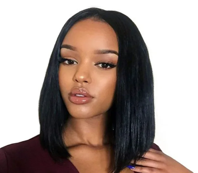 Mid point black straight hair hood Black - Shop at LoveMi