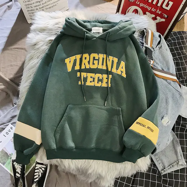 Hooded sweater women thick autumn and winter clothes Green - Shop at LoveMi