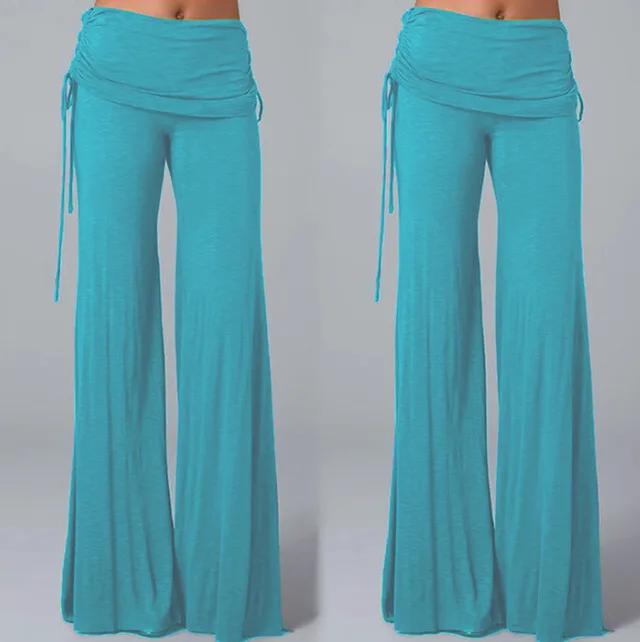 Fashion wide leg pants new dance trousers hot flared pants Sky Blue - Shop at LoveMi