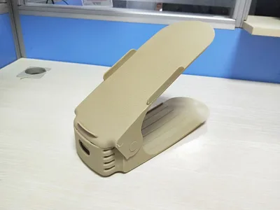 Adjustable Double Stand Shoe Support Lock Closet Cabinet Storage Rack Beige - Shop at LoveMi