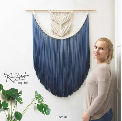Bohemian dyed hand woven tapestry Blue - Shop at LoveMi