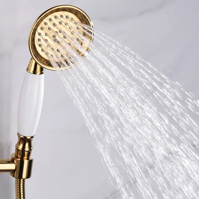brass metal PVD gold water saving telephone shower head handheld shower sprayer Bs126 - Shop at LoveMi