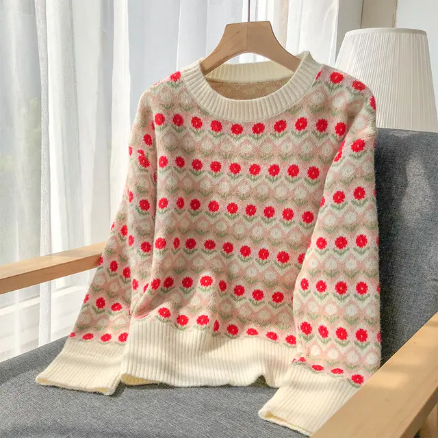 Tangerine Meow New Korean Pullover Loose Red - Shop at LoveMi