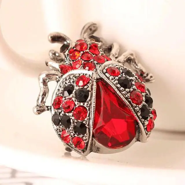 Full drill ladybug brooch Red - Shop at LoveMi