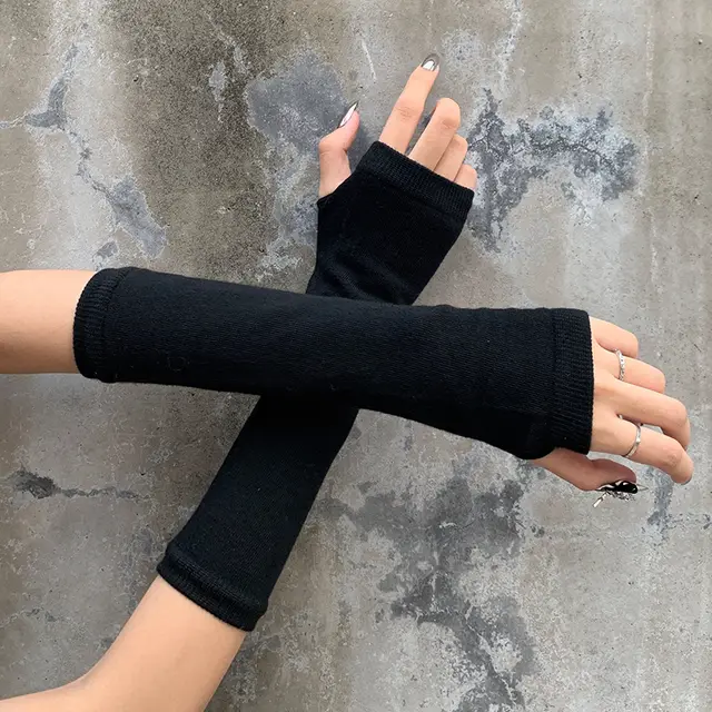 Finger belt gloves Pure Black Gloves - Shop at LoveMi