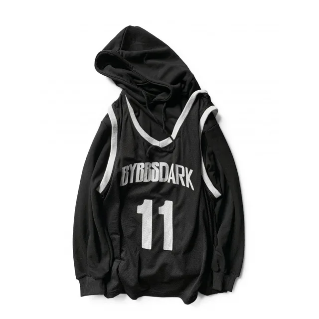 Spring vest fake two piece hooded sweater jacket Black - Shop at LoveMi