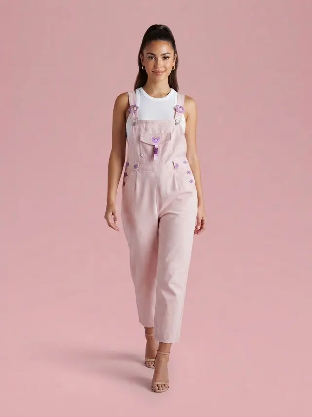 Wide Leg Bib Overalls Pink - Shop at LoveMi