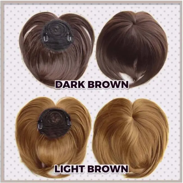 High temperature silk chemical fiber wig bangs Dark Brown - Shop at LoveMi