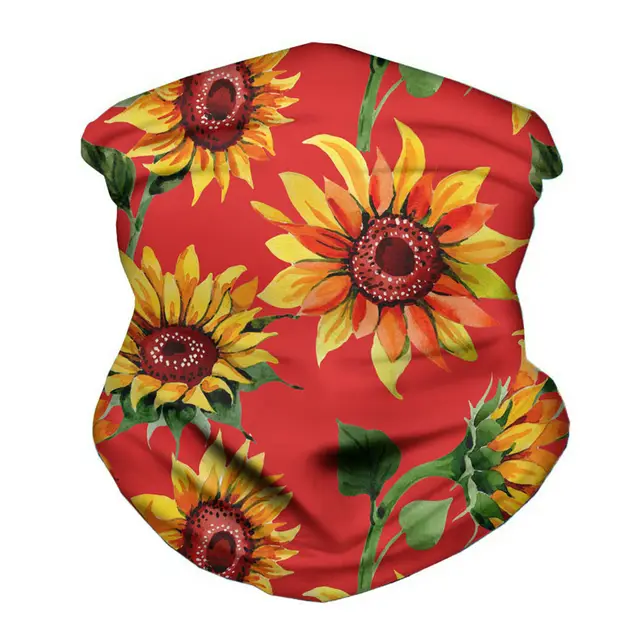 Digital printed sun flower scarf Red - Shop at LoveMi