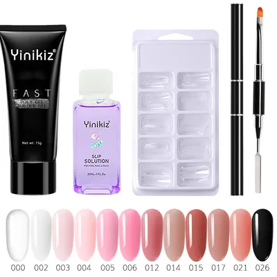 Poly Extension Nail Gel Set 15ml 12 Colors White Clear Crystal UV Builder Gel 006 Color - Shop at LoveMi