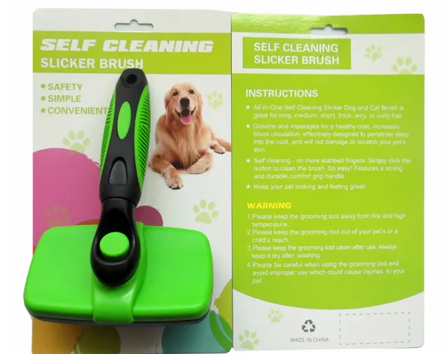 Pet Self Cleaning Slicker Brush Green - Shop at LoveMi