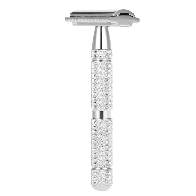 Vintage Manual Safety Metal Shaver with Brush B Silver - Shop at LoveMi