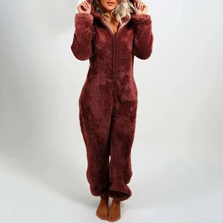 Jumpsuit and hooded pyjamas - Wine Red