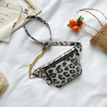 Fashion Net red chain zipper waist bag - White