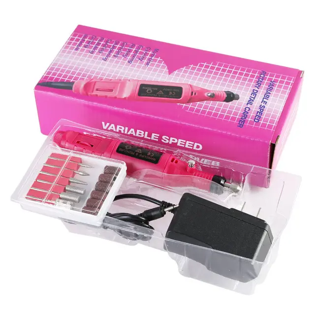 Electric Nail Polish Machine Pen Nail Art Tool Rose Red - Shop at LoveMi