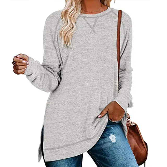Crisscross crew neck Pullover Light Grey - Shop at LoveMi