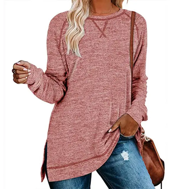 Crisscross crew neck Pullover Pink - Shop at LoveMi