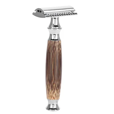 Natural Bamboo Handle Double Edged Safety Razor Silver - Shop at LoveMi