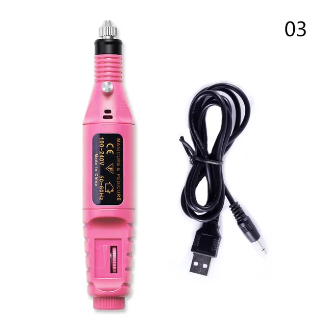 Electric Nail Drill Machine Manicure Machine Set USB Charging Mill Cutter For Manicure Nail File Pedicure Tool Nail Drill Set Pink 1 - Shop at LoveMi