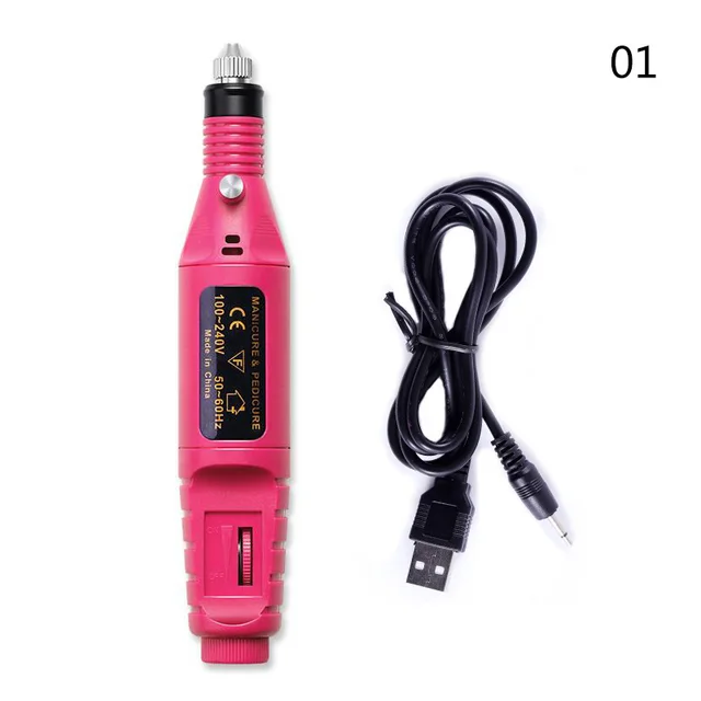 Electric Nail Drill Machine Manicure Machine Set USB Charging Mill Cutter For Manicure Nail File Pedicure Tool Nail Drill Set Rose Pink - Shop at LoveMi