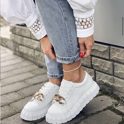 Low Top Flat Casual Sneakers White - Shop at LoveMi