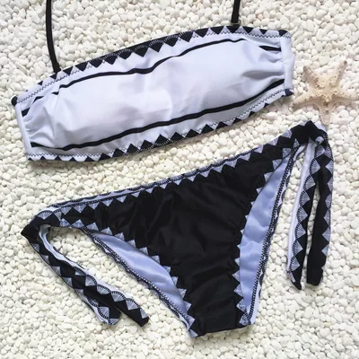Sexy Strapless Bikini set swimsuit Women strapless Swimwear tie side bikini bottom Bathing Suit Beachwear swim suit 2021 Sexy Strapless Bikini Set - Shop at LoveMi