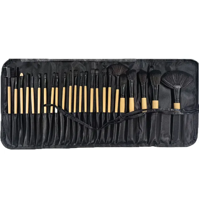 24 branch brushes makeup brush 24Pcs Leather Bag - Shop at LoveMi